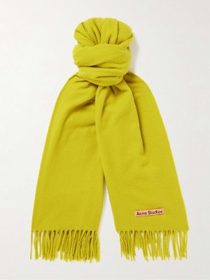 Канадский шерстяной шарф с бахромой ACNE STUDIOS, желтый Studios