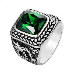 Перстень с зеленым цирконом R309, Размер 21 Mr. MORGAN. Цвет: зеленый