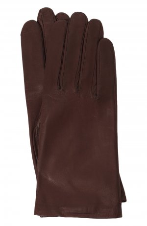 Кожаные перчатки с подкладкой из шелка Agnelle. Цвет: бордовый