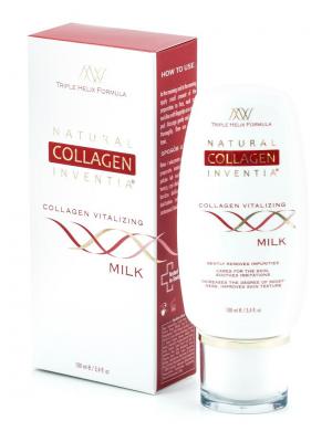 Молочко  коллагеновое витализирующее Collagen Vitalising Milk Natural Inventia. Цвет: прозрачный, белый, красный