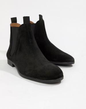 Черные замшевые ботинки челси H By Hudson-Черный Hudson