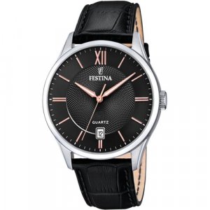 Наручные часы Classics, черный, серебряный FESTINA. Цвет: черный/серебристый