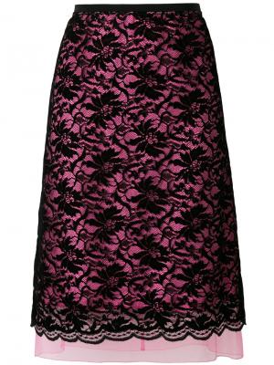 Кружевная юбка Marc Jacobs. Цвет: розовый и фиолетовый