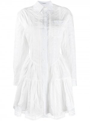 Платье-рубашка с вышивкой Miu. Цвет: белый