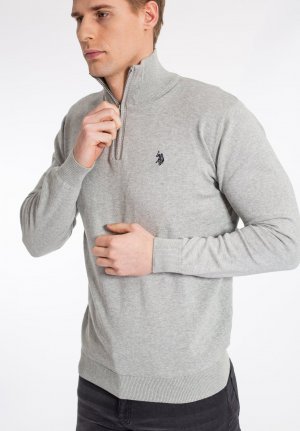 Вязаный свитер BRISON HALF-ZIP , цвет grey melange U.S. Polo Assn.