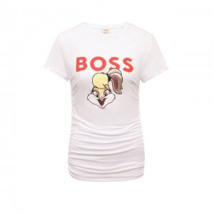 Хлопковая футболка Looney Tunes x Boss. Цвет: белый