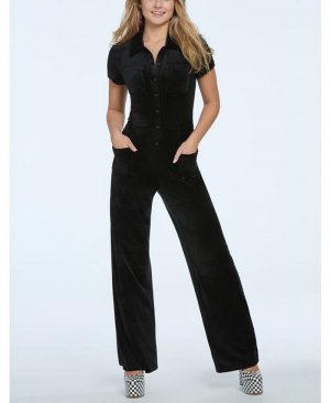 Женский комбинезон-карго с широкими штанинами , черный Juicy Couture