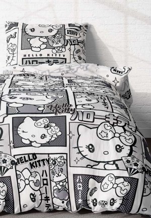 Постельное белье 1,5-спальное Непоседа Hello Kitty. Цвет: серый