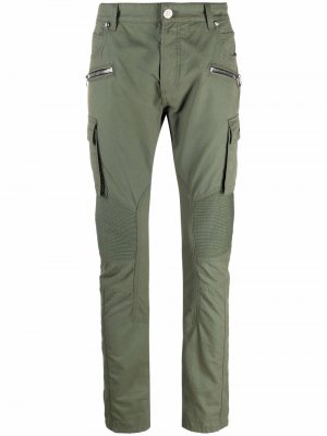 Узкие брюки карго Balmain. Цвет: зеленый