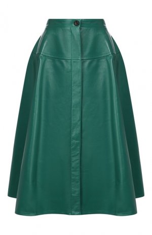 Кожаная юбка Marni. Цвет: зелёный
