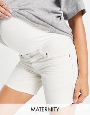 Короткие шорты цвета экрю Maternity Ultimate Editor Topshop