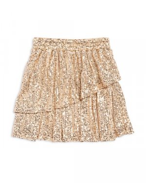 Асимметричная многоярусная юбка с пайетками для девочек, Little Kid, Big Kid , цвет Gold AQUA