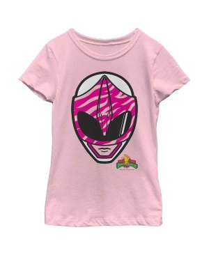 Розовая детская футболка Power Rangers со шлемом рейнджера для девочек Hasbro