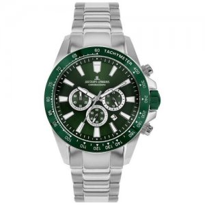 Наручные часы JACQUES LEMANS Sports, серебряный, зеленый. Цвет: серебристый