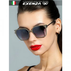Солнцезащитные очки , бежевый, серый Exenza. Цвет: бежевый/серый
