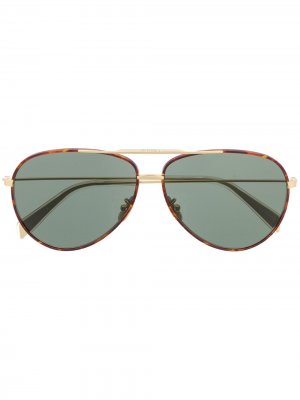 Солнцезащитные очки-авиаторы в оправе черепаховой расцветки Celine Eyewear. Цвет: золотистый