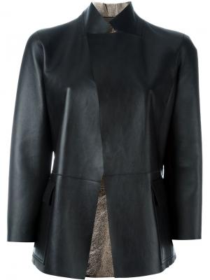 Двухсторонняя кожаная куртка Blancha. Цвет: чёрный
