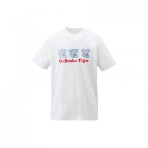 Onitsuka Tiger Alphabet Print Round Neck Pullover Short Sleeve T-Shirt Unisex Tops White 2183B154-100