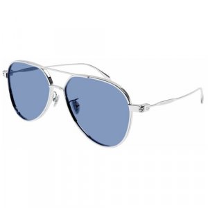 Солнцезащитные очки , серебряный, голубой Alexander McQueen. Цвет: черный