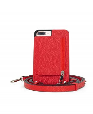 Чехол через плечо для iPhone Plus с кошельком на ремешке, красный Hera Cases