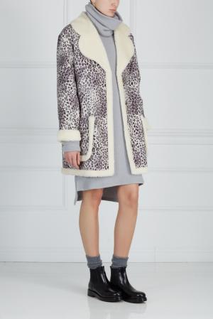 Пальто с принтом ARnouveau. Цвет: серый