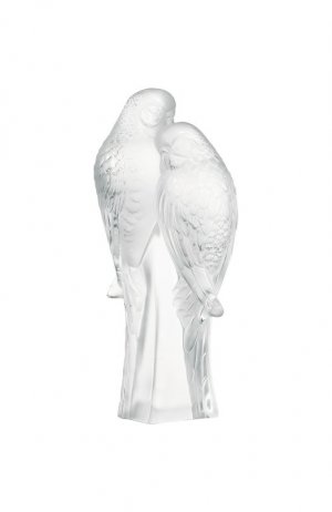 Скульптура 2 Parakeets Lalique. Цвет: прозрачный