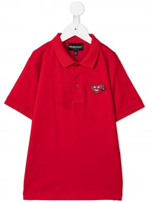 Рубашка поло с нашивкой Emporio Armani Kids. Цвет: красный