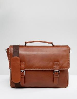Светло-коричневая сумка почтальона British Belt Co Company. Цвет: рыжий