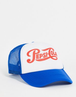 Синяя кепка с принтом Pepsi в стиле ретро -Голубой ASOS DESIGN