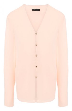 Шелковая блузка St. John. Цвет: розовый
