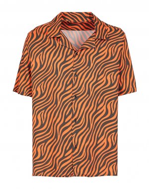 Рубашка Printed Viscose Collar Camp Patterned, оранжевый/черный 8 By Yoox