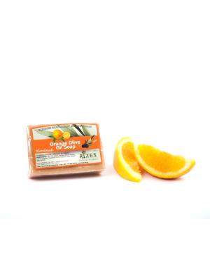 Натуральное оливковое мыло с апельсином Rizes Crete. Цвет: оранжевый