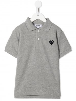 Рубашка поло с логотипом Comme Des Garçons Play Kids. Цвет: серый