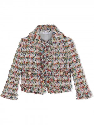 Твидовый жакет на пуговицах Dolce & Gabbana Kids. Цвет: нейтральные цвета