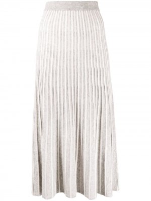 Расклешенная плиссированная юбка N.Peal. Цвет: серый