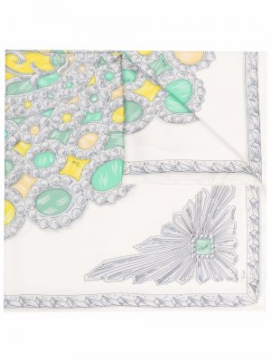 Шелковый платок с принтом Emilio Pucci. Цвет: белый