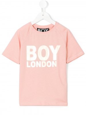 Футболка с принтом логотипа Boy London Kids. Цвет: розовый