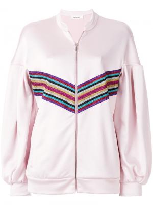 Свободная спортивная куртка с радужными полосками Circus Hotel. Цвет: розовый и фиолетовый
