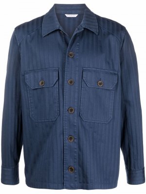 Striped button-up shirt jacket Manuel Ritz. Цвет: синий