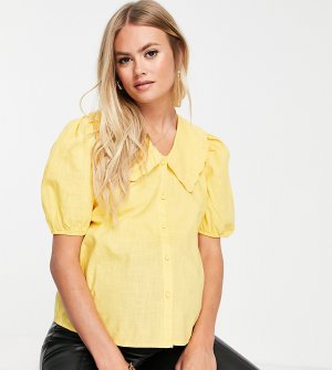 Блузка желтого цвета с большим отложным воротником -Желтый Pieces Maternity