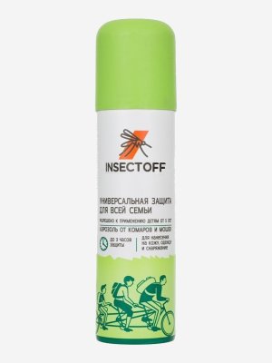 Аэрозоль от комаров и мошек , Зеленый Insectoff. Цвет: зеленый