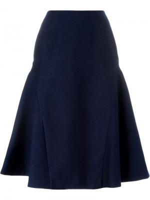 Расклешенная юбка средней длины C/Meo. Цвет: синий
