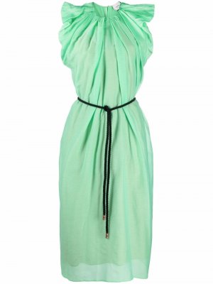 Платье миди со складками Alysi. Цвет: зеленый