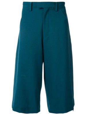 Широкие укороченные брюки Facetasm. Цвет: зеленый
