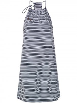 Платье мини в полоску с вырезом халтер Track & Field. Цвет: белый