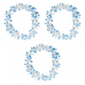 Ожерелье гавайское Двухцветное, цвет бело-синий-голубой (Набор 3 шт.) Happy Pirate. Цвет: голубой/синий