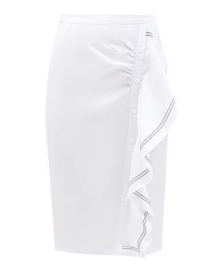 Белая юбка-миди с широкими оборками ICE PLAY. Цвет: белый