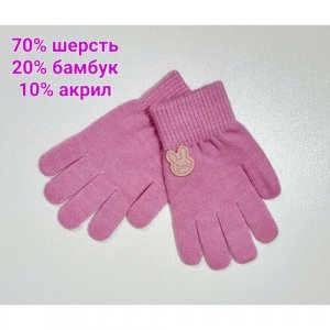Перчатки , демисезон/зима, шерсть, размер 15, розовый Виктория. Цвет: розовый