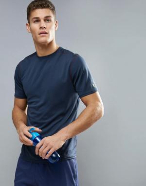 Темно-синяя спортивная футболка с сетчатыми вставками New Look. Цвет: темно-синий