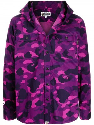 Куртка с капюшоном и камуфляжным принтом A BATHING APE®. Цвет: фиолетовый